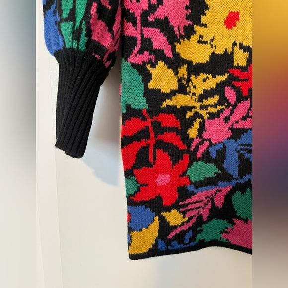 NEW FARM Rio Tropical Garden Sweater Dress Turtleneck Size M - Picture 11 of 13